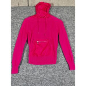 LRL Ralph Lauren Active Pink Knit‎ Hoodie Kangaroo Pocket Zipper XS